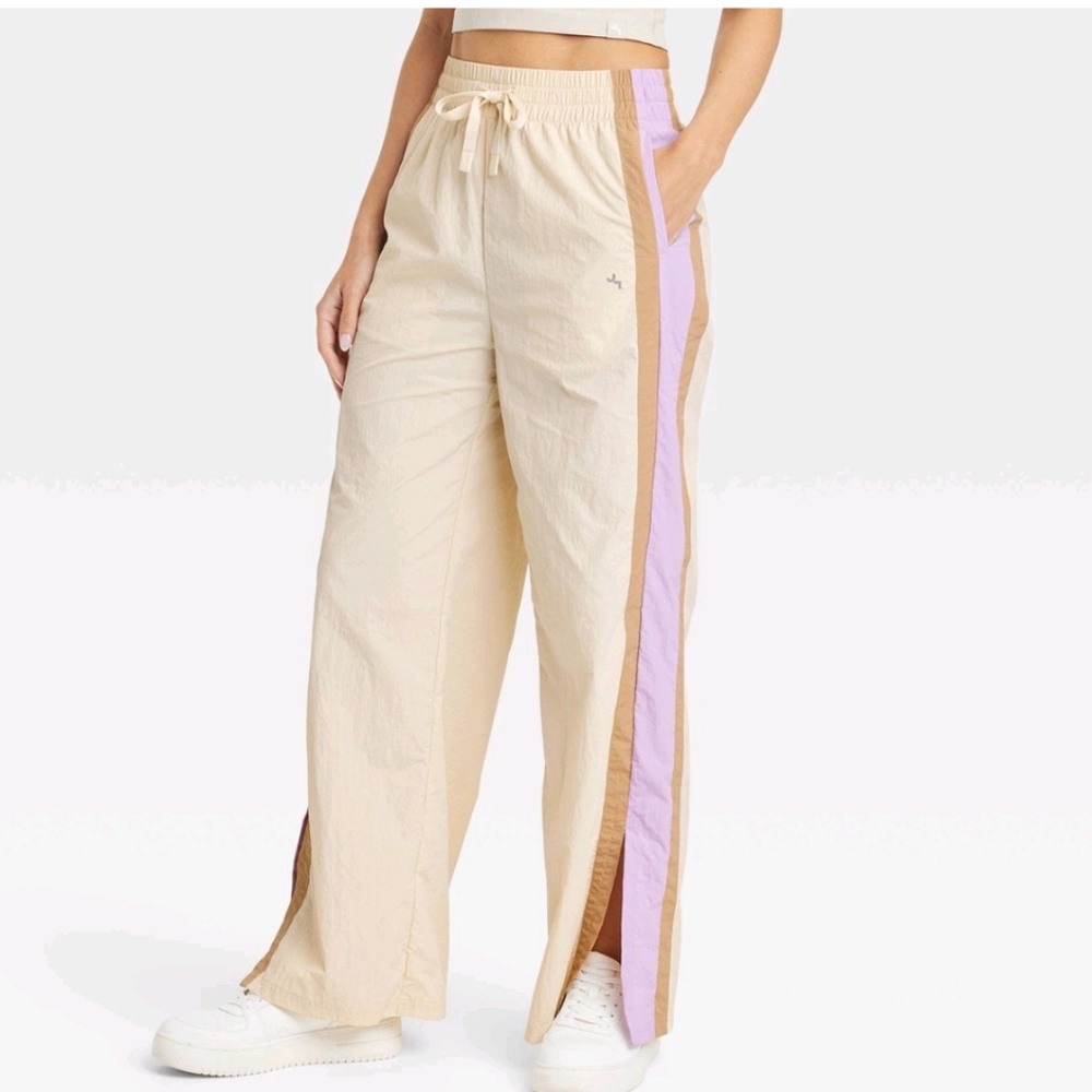 JoyLab Women's High-Rise Wide Leg Pants ~ Ivory